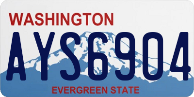 WA license plate AYS6904