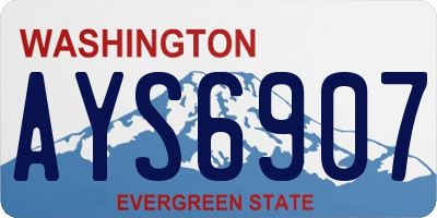 WA license plate AYS6907