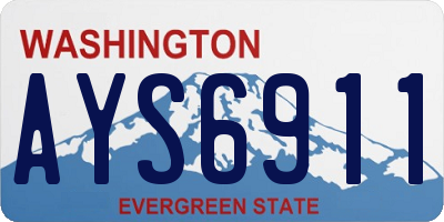 WA license plate AYS6911