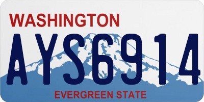 WA license plate AYS6914