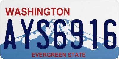 WA license plate AYS6916