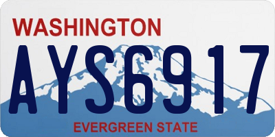 WA license plate AYS6917