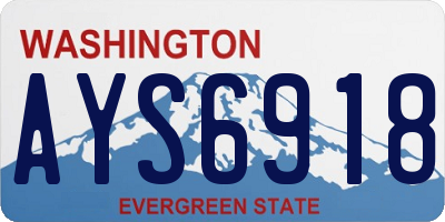 WA license plate AYS6918