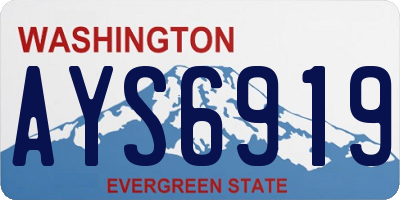 WA license plate AYS6919