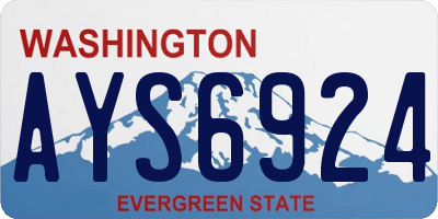 WA license plate AYS6924