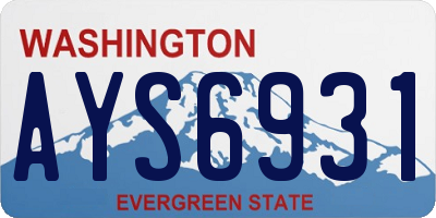 WA license plate AYS6931