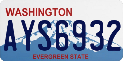 WA license plate AYS6932