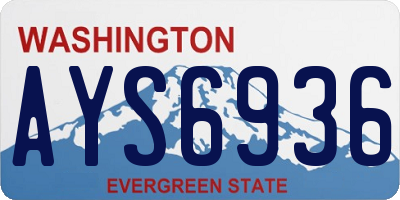 WA license plate AYS6936