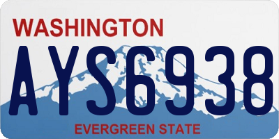 WA license plate AYS6938