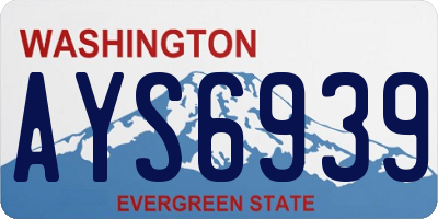 WA license plate AYS6939