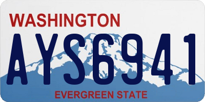 WA license plate AYS6941