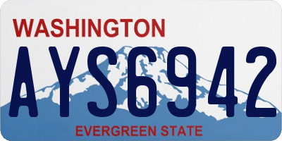 WA license plate AYS6942