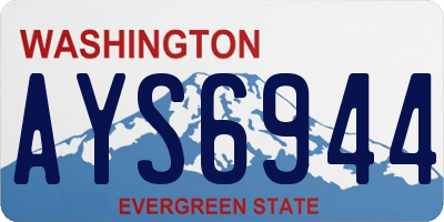 WA license plate AYS6944