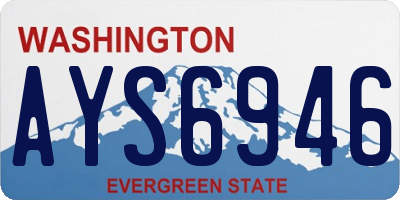 WA license plate AYS6946