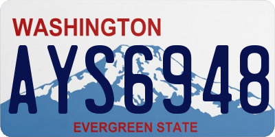 WA license plate AYS6948