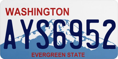 WA license plate AYS6952