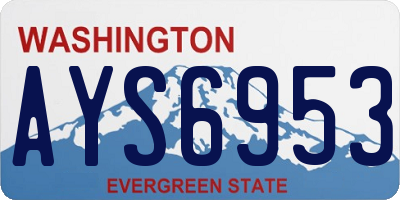 WA license plate AYS6953