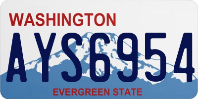 WA license plate AYS6954