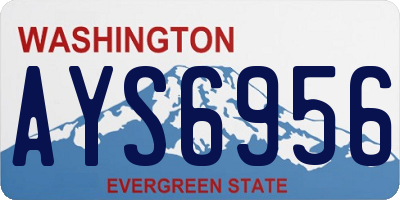 WA license plate AYS6956