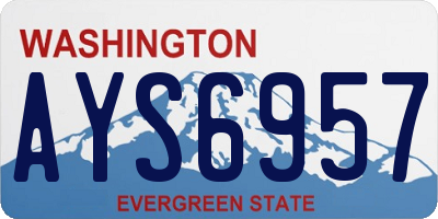 WA license plate AYS6957