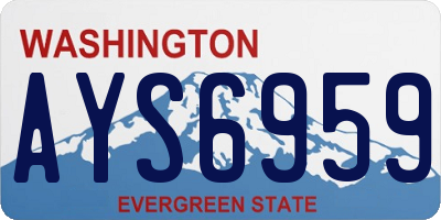 WA license plate AYS6959