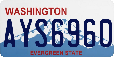 WA license plate AYS6960