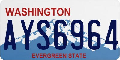 WA license plate AYS6964