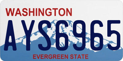 WA license plate AYS6965