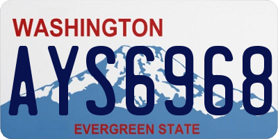 WA license plate AYS6968