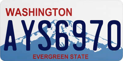 WA license plate AYS6970