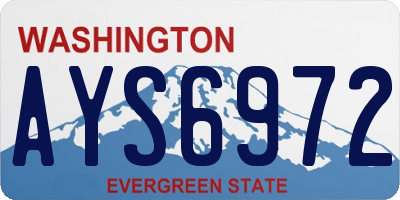 WA license plate AYS6972