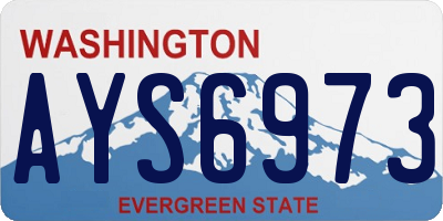 WA license plate AYS6973