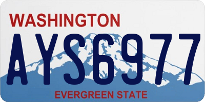 WA license plate AYS6977