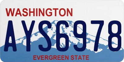 WA license plate AYS6978