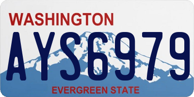 WA license plate AYS6979