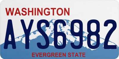 WA license plate AYS6982