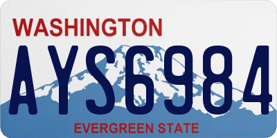 WA license plate AYS6984