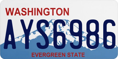 WA license plate AYS6986