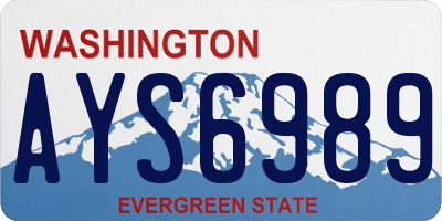 WA license plate AYS6989