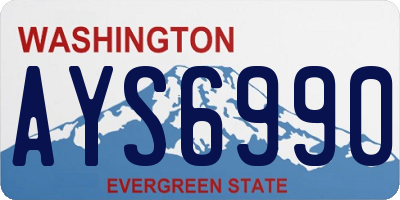 WA license plate AYS6990