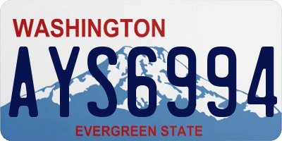 WA license plate AYS6994