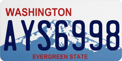WA license plate AYS6998