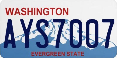 WA license plate AYS7007