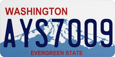 WA license plate AYS7009