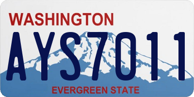 WA license plate AYS7011