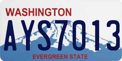 WA license plate AYS7013