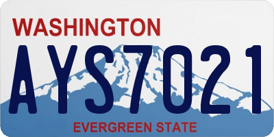 WA license plate AYS7021