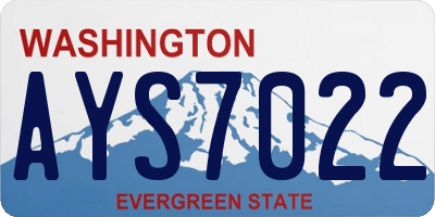 WA license plate AYS7022