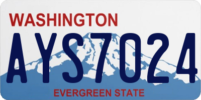 WA license plate AYS7024