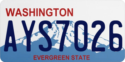 WA license plate AYS7026